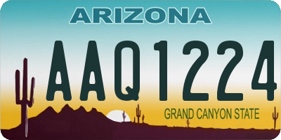 AZ license plate AAQ1224