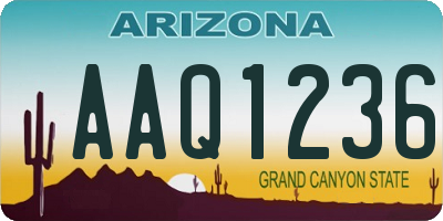 AZ license plate AAQ1236