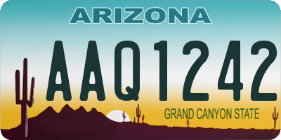 AZ license plate AAQ1242