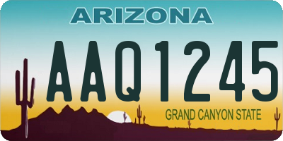 AZ license plate AAQ1245