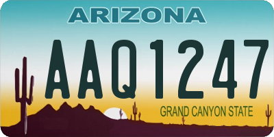 AZ license plate AAQ1247