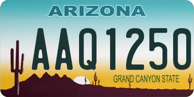 AZ license plate AAQ1250