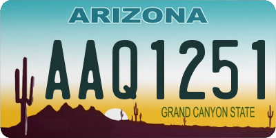 AZ license plate AAQ1251