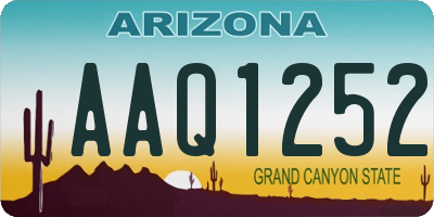 AZ license plate AAQ1252