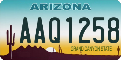 AZ license plate AAQ1258