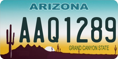 AZ license plate AAQ1289