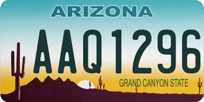 AZ license plate AAQ1296