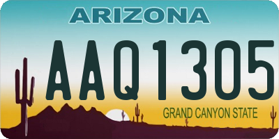 AZ license plate AAQ1305