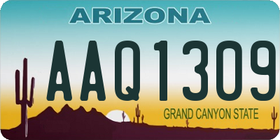 AZ license plate AAQ1309