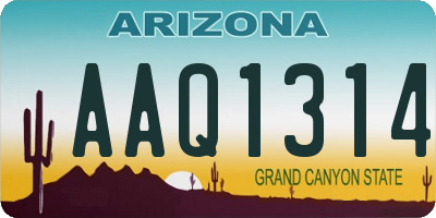 AZ license plate AAQ1314