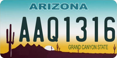 AZ license plate AAQ1316