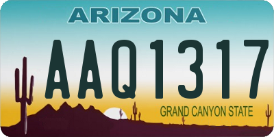 AZ license plate AAQ1317