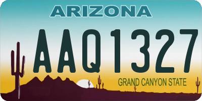 AZ license plate AAQ1327