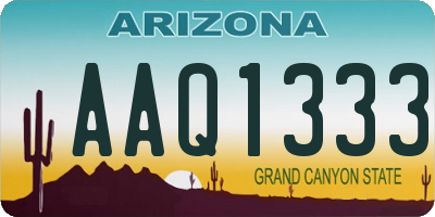 AZ license plate AAQ1333