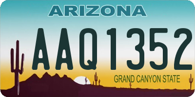 AZ license plate AAQ1352