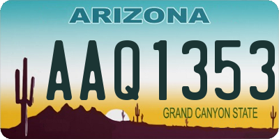 AZ license plate AAQ1353