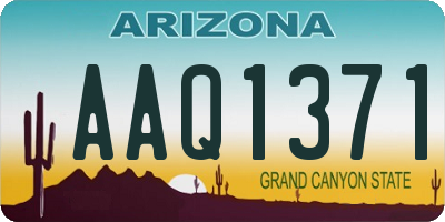 AZ license plate AAQ1371