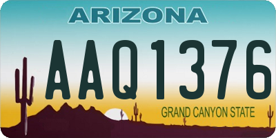 AZ license plate AAQ1376