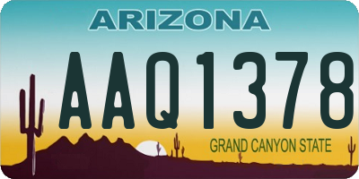 AZ license plate AAQ1378