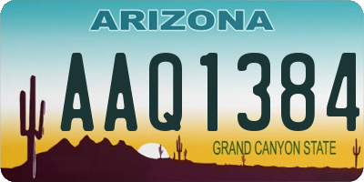 AZ license plate AAQ1384