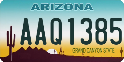 AZ license plate AAQ1385