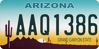 AZ license plate AAQ1386