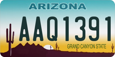 AZ license plate AAQ1391