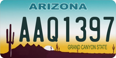 AZ license plate AAQ1397