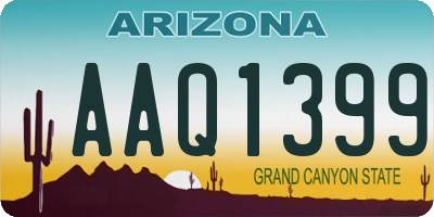 AZ license plate AAQ1399