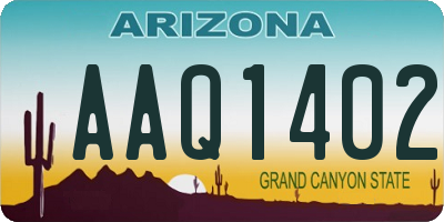 AZ license plate AAQ1402