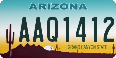 AZ license plate AAQ1412