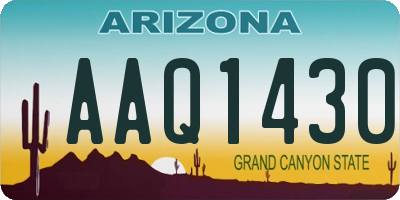 AZ license plate AAQ1430