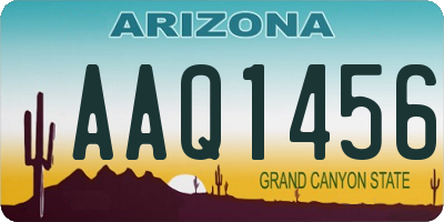 AZ license plate AAQ1456