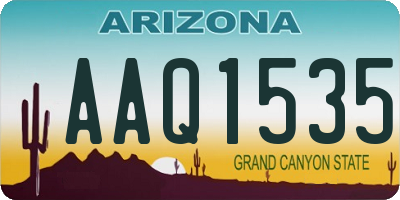 AZ license plate AAQ1535