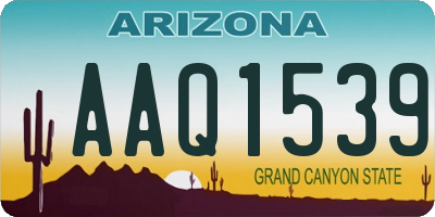 AZ license plate AAQ1539
