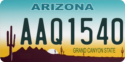 AZ license plate AAQ1540