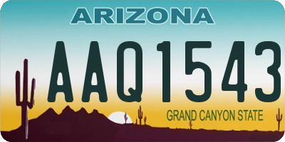 AZ license plate AAQ1543