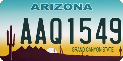 AZ license plate AAQ1549