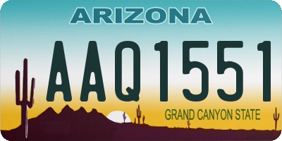 AZ license plate AAQ1551