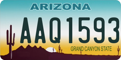 AZ license plate AAQ1593