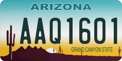 AZ license plate AAQ1601