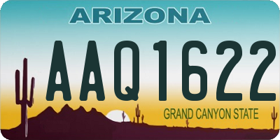 AZ license plate AAQ1622