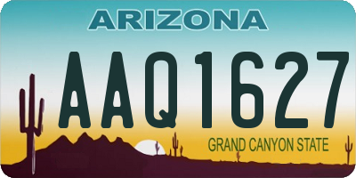 AZ license plate AAQ1627