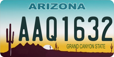 AZ license plate AAQ1632