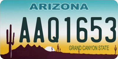 AZ license plate AAQ1653