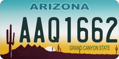 AZ license plate AAQ1662