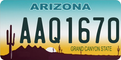 AZ license plate AAQ1670
