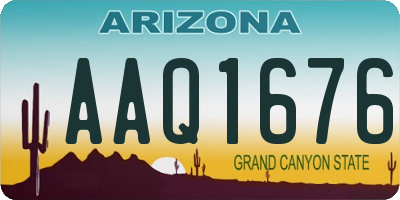 AZ license plate AAQ1676