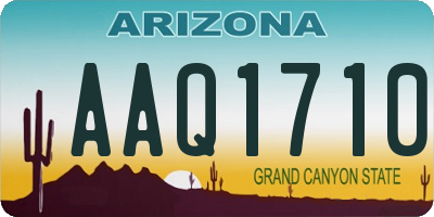 AZ license plate AAQ1710
