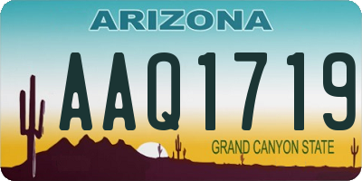 AZ license plate AAQ1719